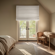 Off-White Blackout Roman Shades for French Doors