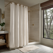 Off-White Heavy Weight Linen Hookless Shower Curtain