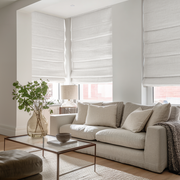 Off-White Blackout Insulated Roman Shades