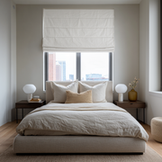 Off-White Linen Blackout Roman Shades
