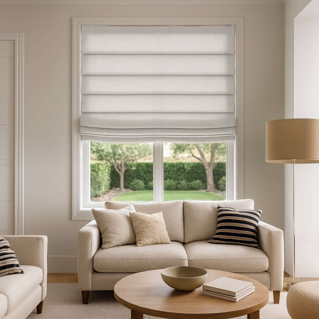 Off-White Relaxed Blackout Roman Shades