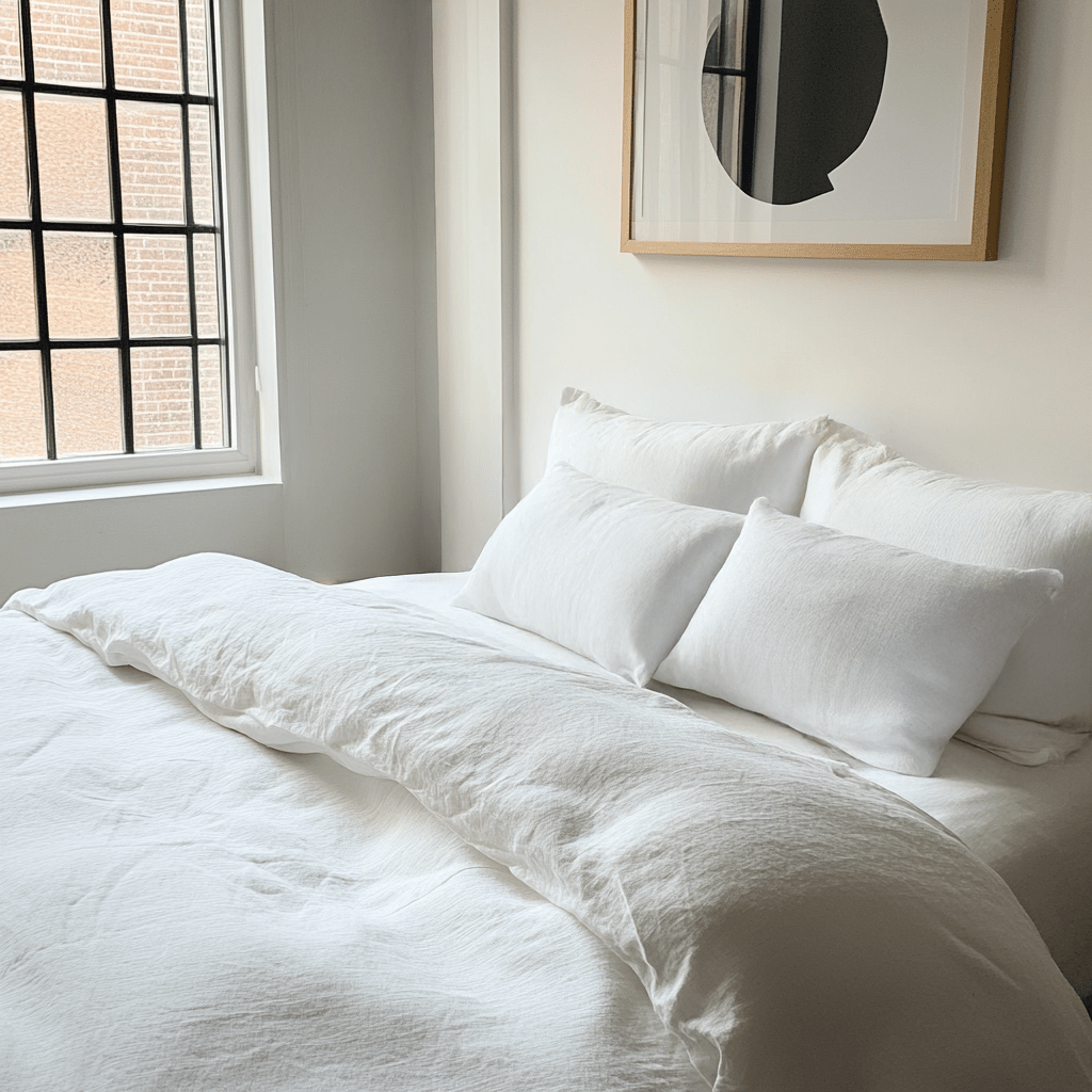 Off-White Washed Linen Duvet Cover Set