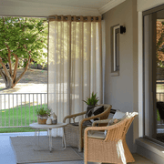 Sheer Grommet Outdoor Linen Curtains For Porch - Natural Beige