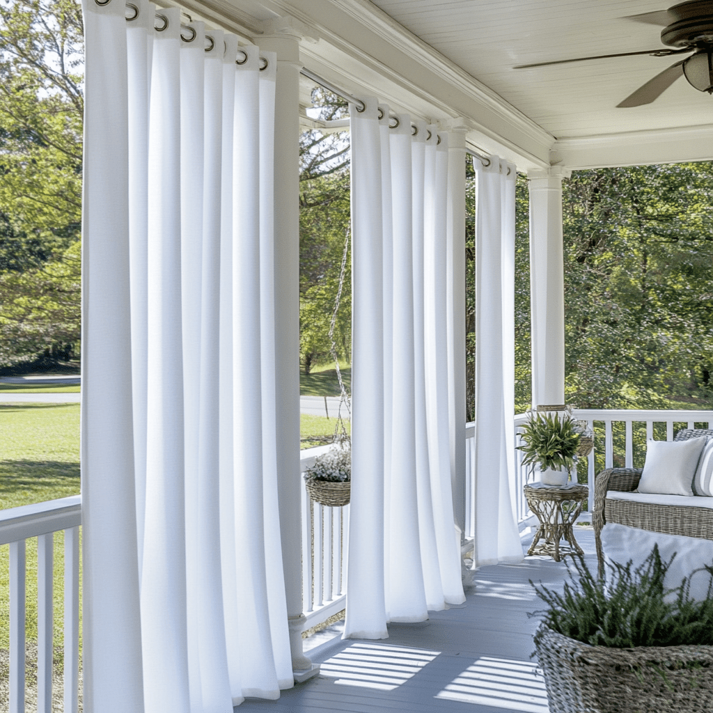 Outdoor Linen Curtains - White