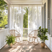 Sheer Linen Off White Outdoor Curtains For Porch