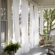 Sheer Linen White Outdoor Curtains For Porch