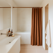 Clay Heavy Weight Linen Shower Curtain