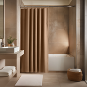 Tawny Brown Linen Shower Curtain