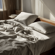 Natural Washed Linen Extra Deep Pocket Fitted Sheet Set