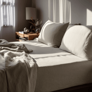 Natural Washed Linen Extra Deep Pocket Fitted Sheet Set