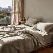 Natural Washed Linen Extra Deep Pocket Fitted Sheet Set