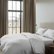 White Linen Duvet Cover Set In Town Apartment
