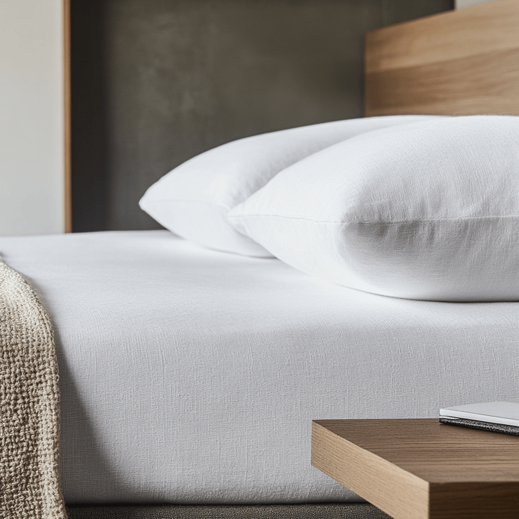 White Pure Linen Deep Pocket Fitted Sheet