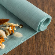Aquamarine Linen Fabric by the Yard - 100% French Natural - Width 52”- 106”