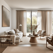 Back Tabs Linen curtains, color: Natural
