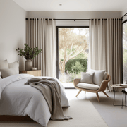 Bedroom Grommet Linen Curtain with Cotton Lining - Сustom Sizes and Colors - Linen Window Treatments - Eyelet Top Drapes
