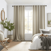 Bedroom Grommet Linen Curtain with Blackout Lining - Сustom Sizes and Colors - Linen Window Treatments - Eyelet Top Drapes
