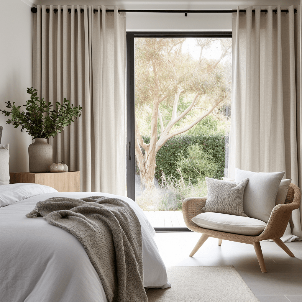 Bedroom Grommet Linen Curtain with Cotton Lining - Сustom Sizes and Colors - Linen Window Treatments - Eyelet Top Drapes