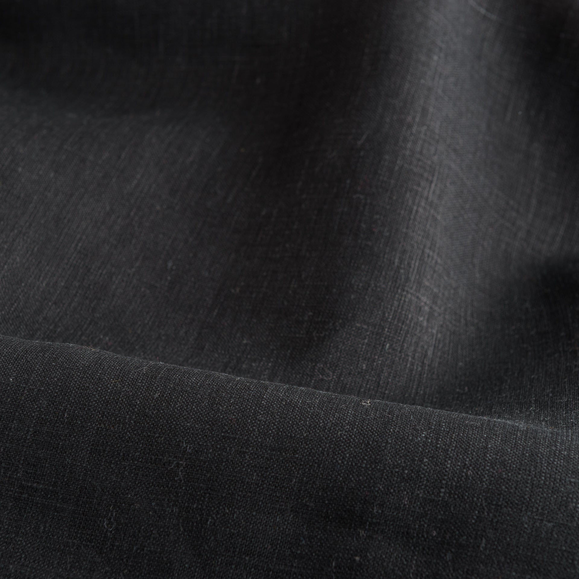 Black Linen Fabric by the Yard - 100% French Natural - Width 52”- 106”