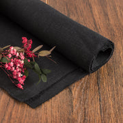 Black Linen Fabric by the Yard - 100% French Natural - Width 52”- 106”