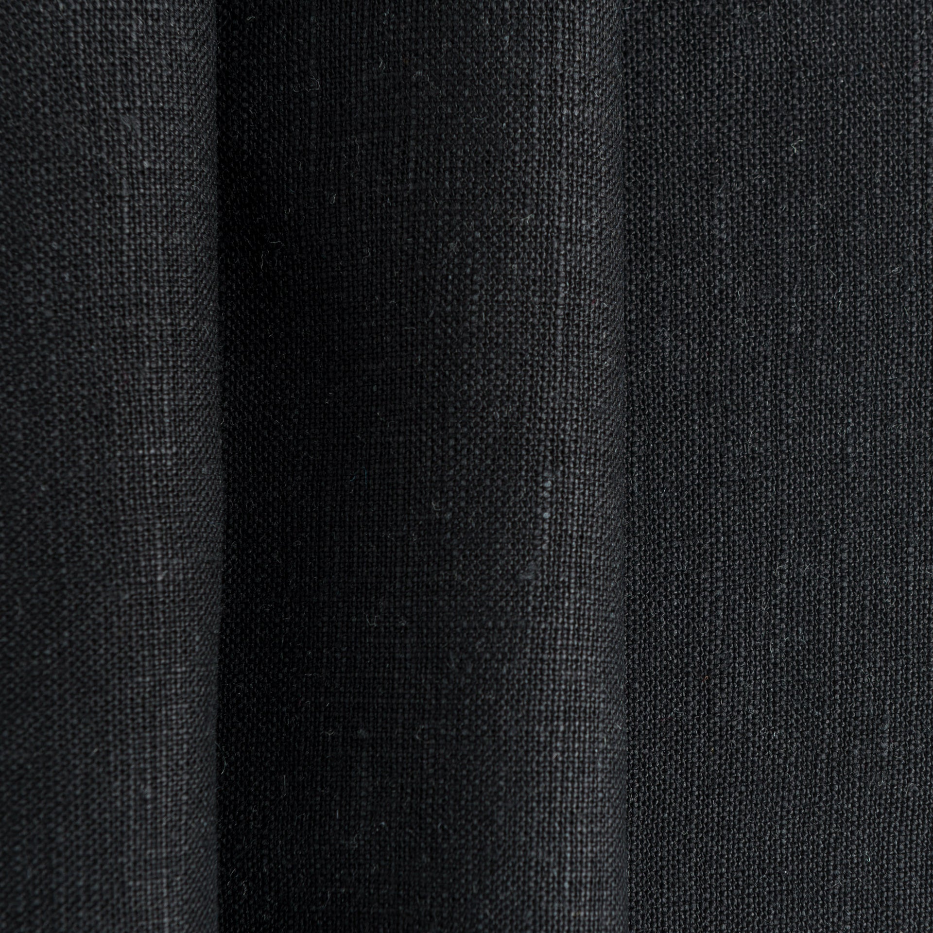Black Linen Fabric by the Yard - 100% French Natural - Width 52”- 106”