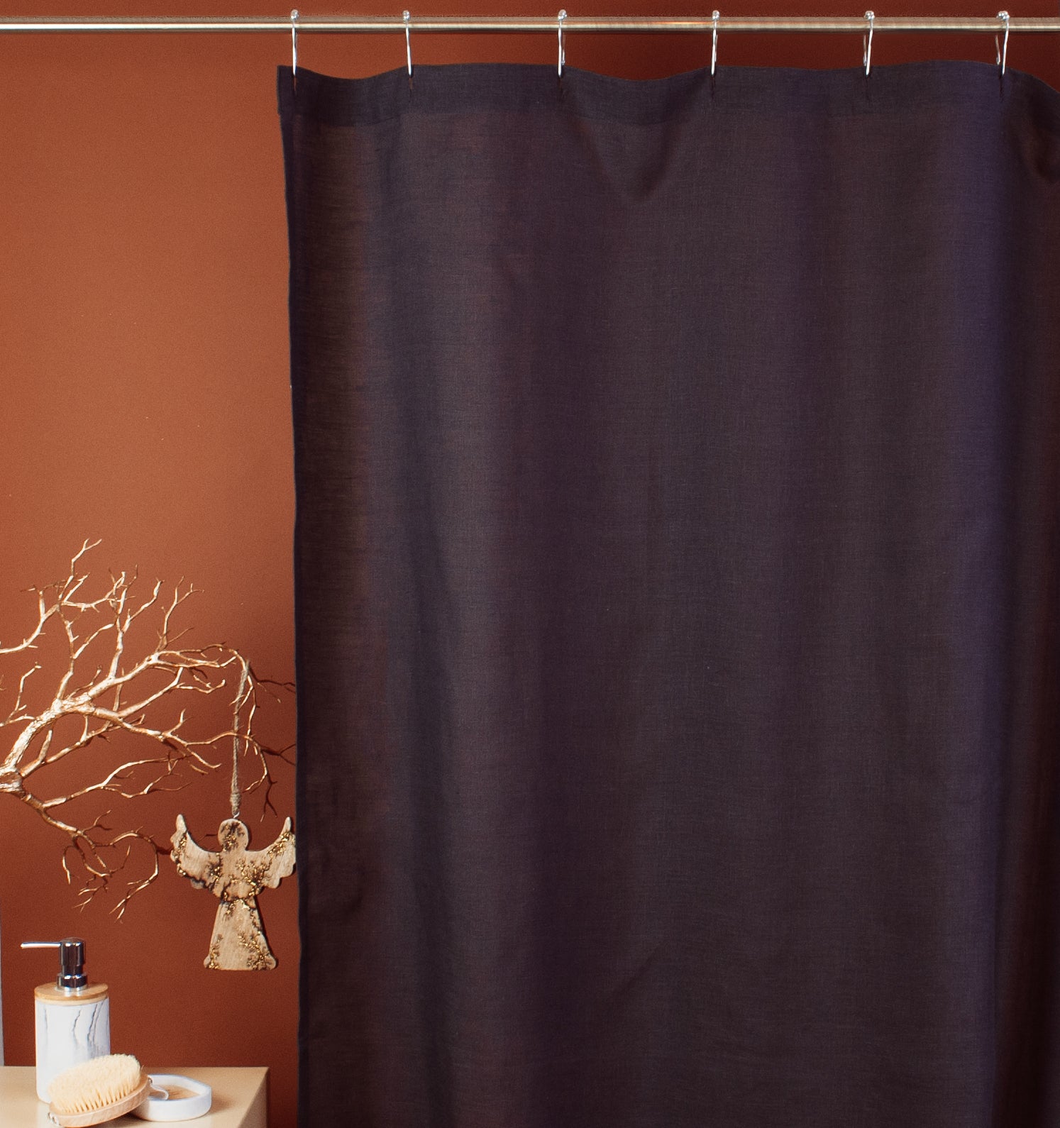 Linen Shower Curtains, Color: Charcoal