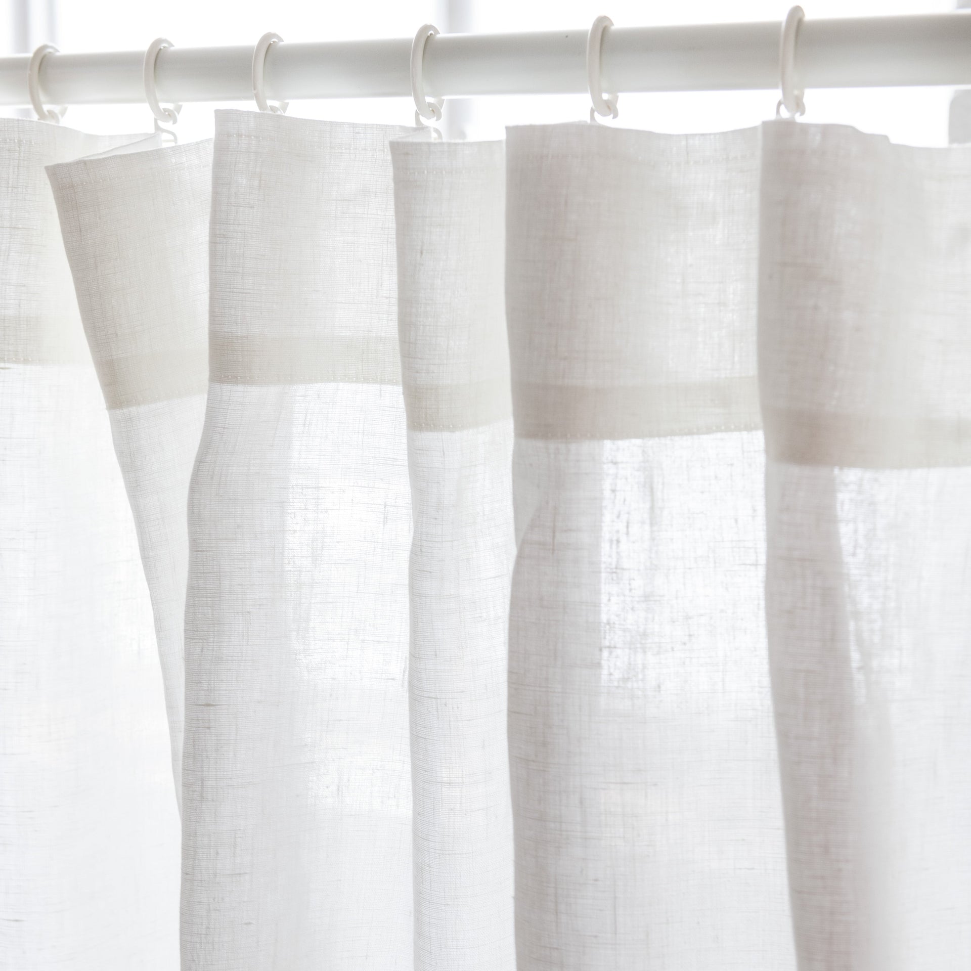 Linen Blackout Curtains, Color: White