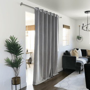 Door Velvet Thermal Blackout Eyelet Curtain Panel - Custom Width and Length