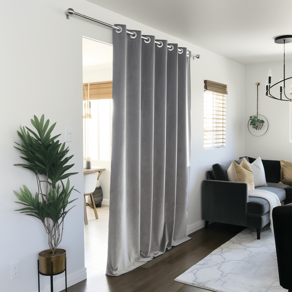 Door Velvet Thermal Blackout Eyelet Curtain Panel - Custom Width and Length