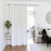 Door Velvet Thermal Blackout Eyelet Curtain Panel - Custom Width and Length, Color: White
