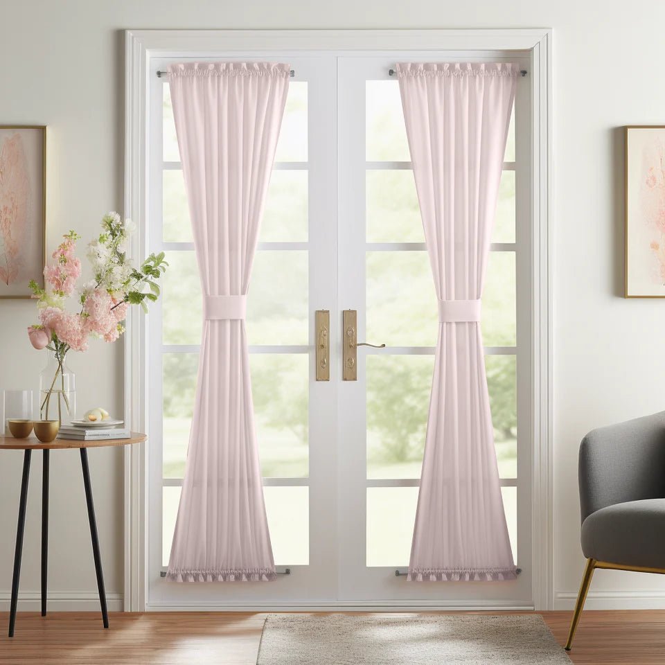 Dusty Pink Linen Fabric Curtains Example
