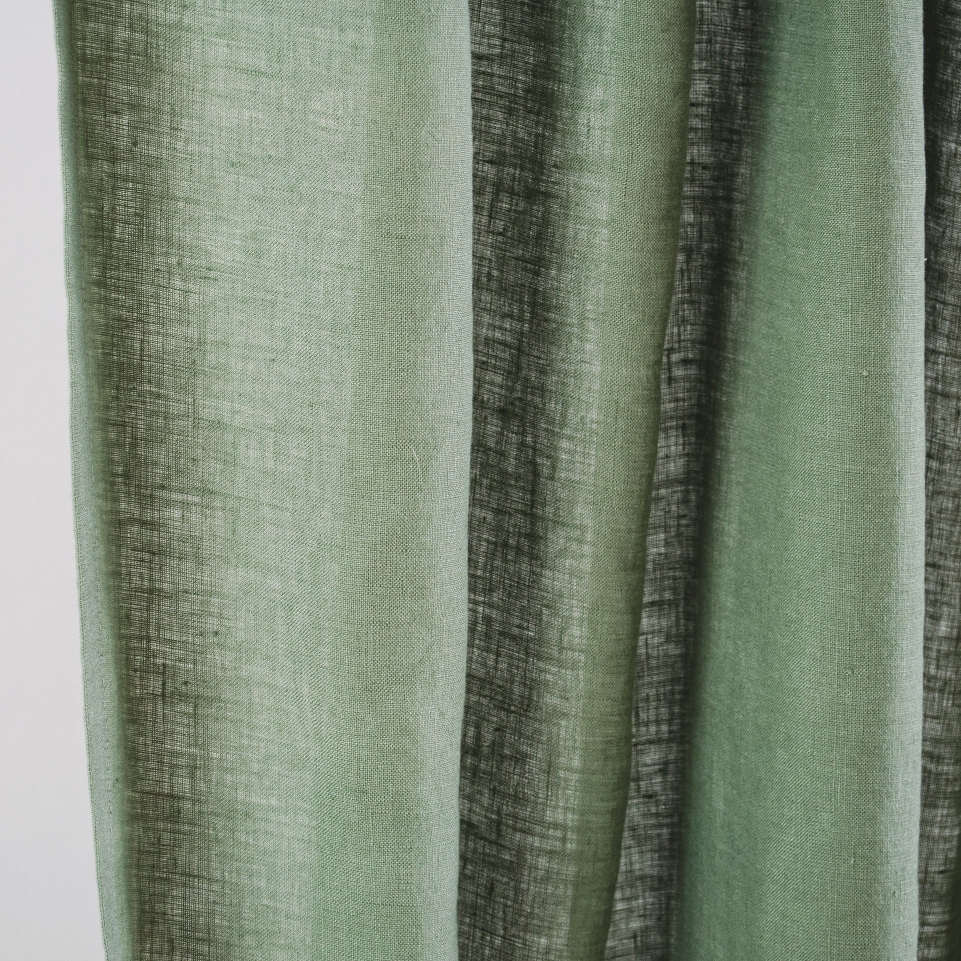 Asparagus Linen Curtain Close