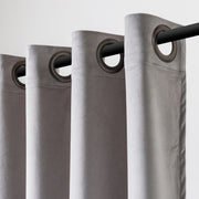 Grey Velvet Grommet Curtain - Custom Sizes and Colors
