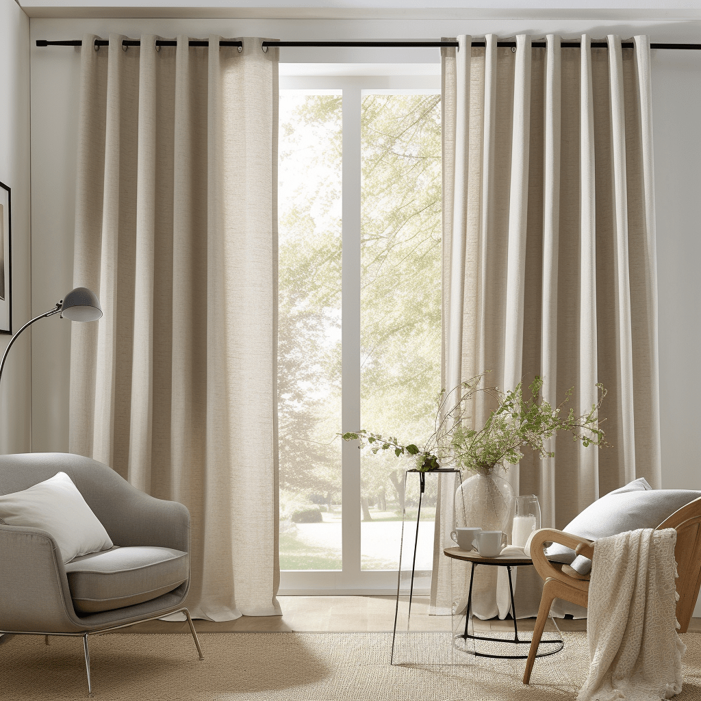 Linen Blackout Curtain, Color: Natural