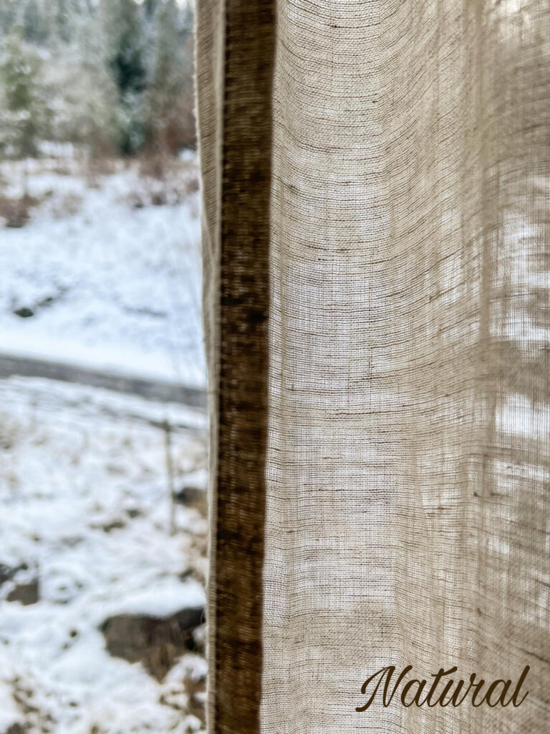 Natural Linen Sheer Curtain