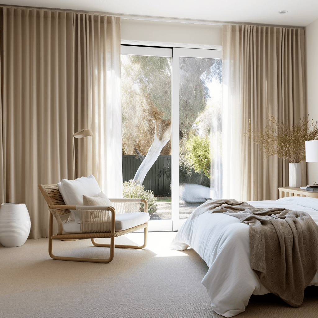 Linen Curtain for Bedroom with White Cotton Lining and Back Tabs - Privacy Linen Drapery Custom Width