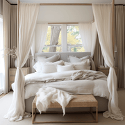 Canopy Bed Curtains, Color: Off-White
