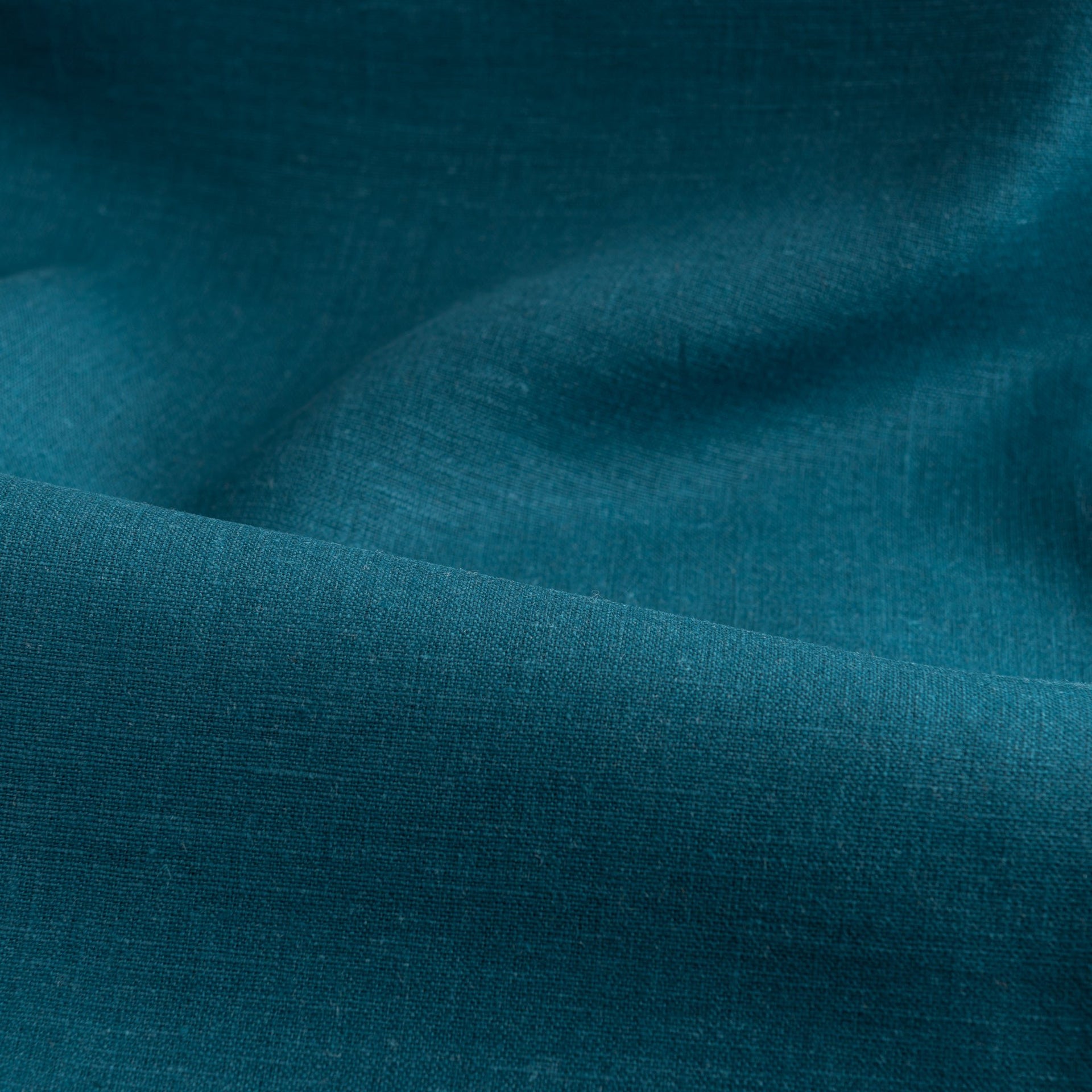 Peacock Blue Linen Fabric by the Yard - 100% French Natural - Width 52”- 106”