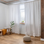 Linen Blackout Curtains, Color: White