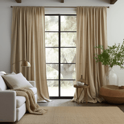 Blackout Linen Curtains, Color: Natural