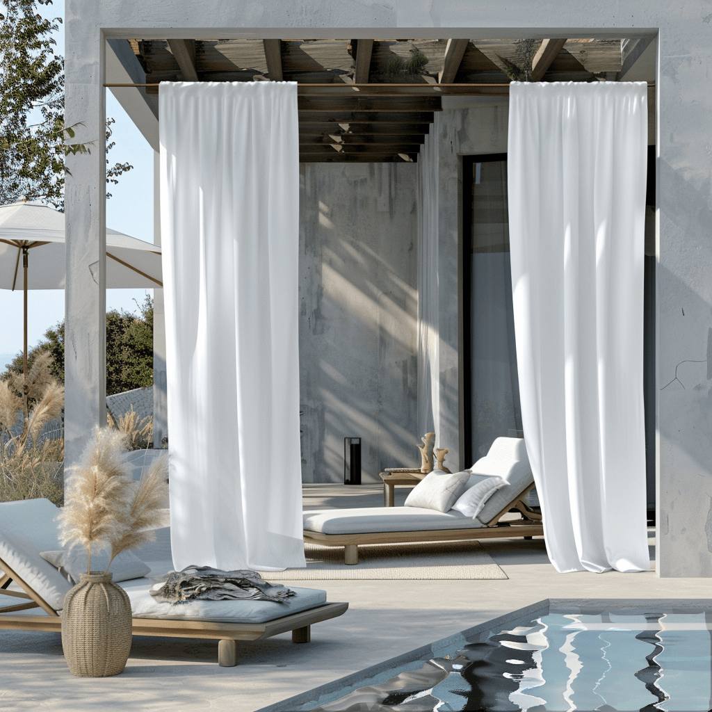 Rod Pocket Outdoor Waterproof and Windproof Curtain - Various Colors