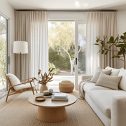 Unlined Curtains, Color: Natural