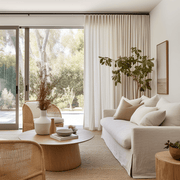 Unlined Curtains, Color: Natural