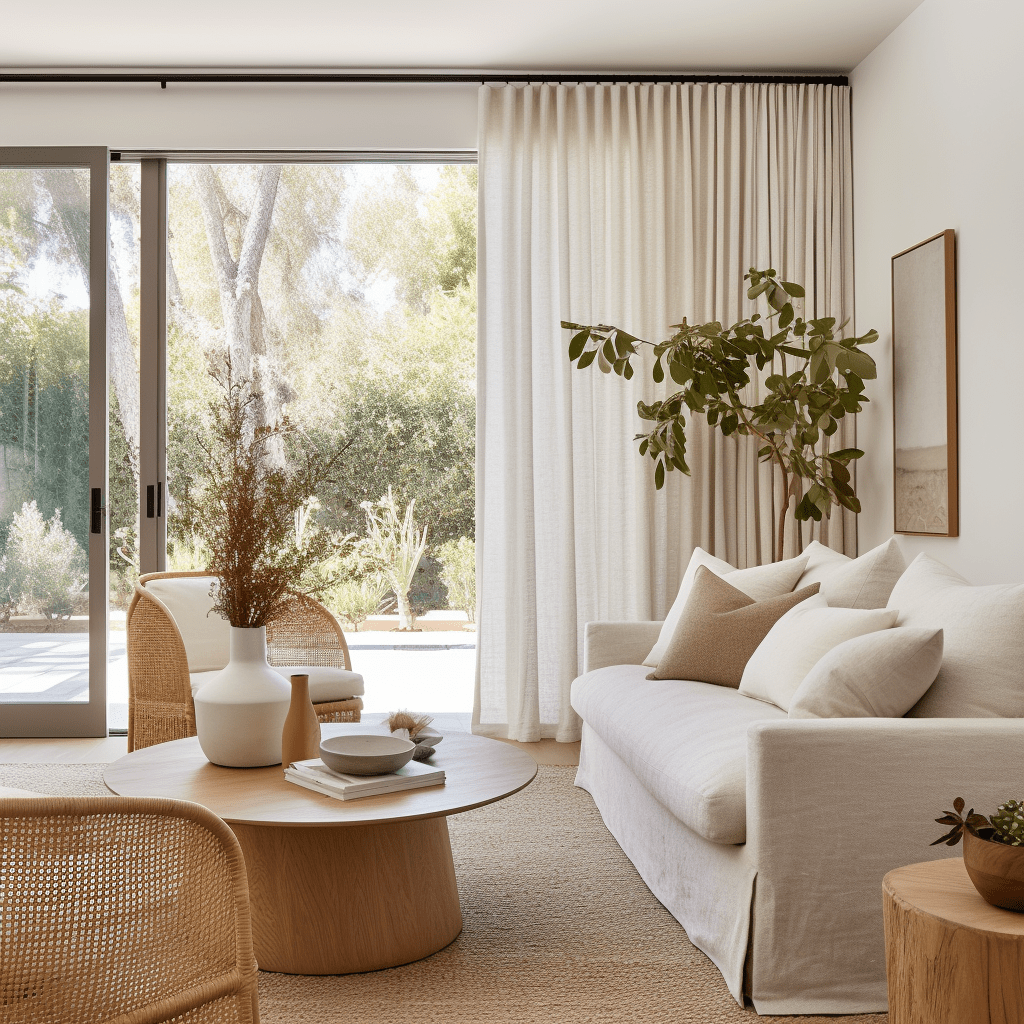Unlined Curtains, Color: Natural