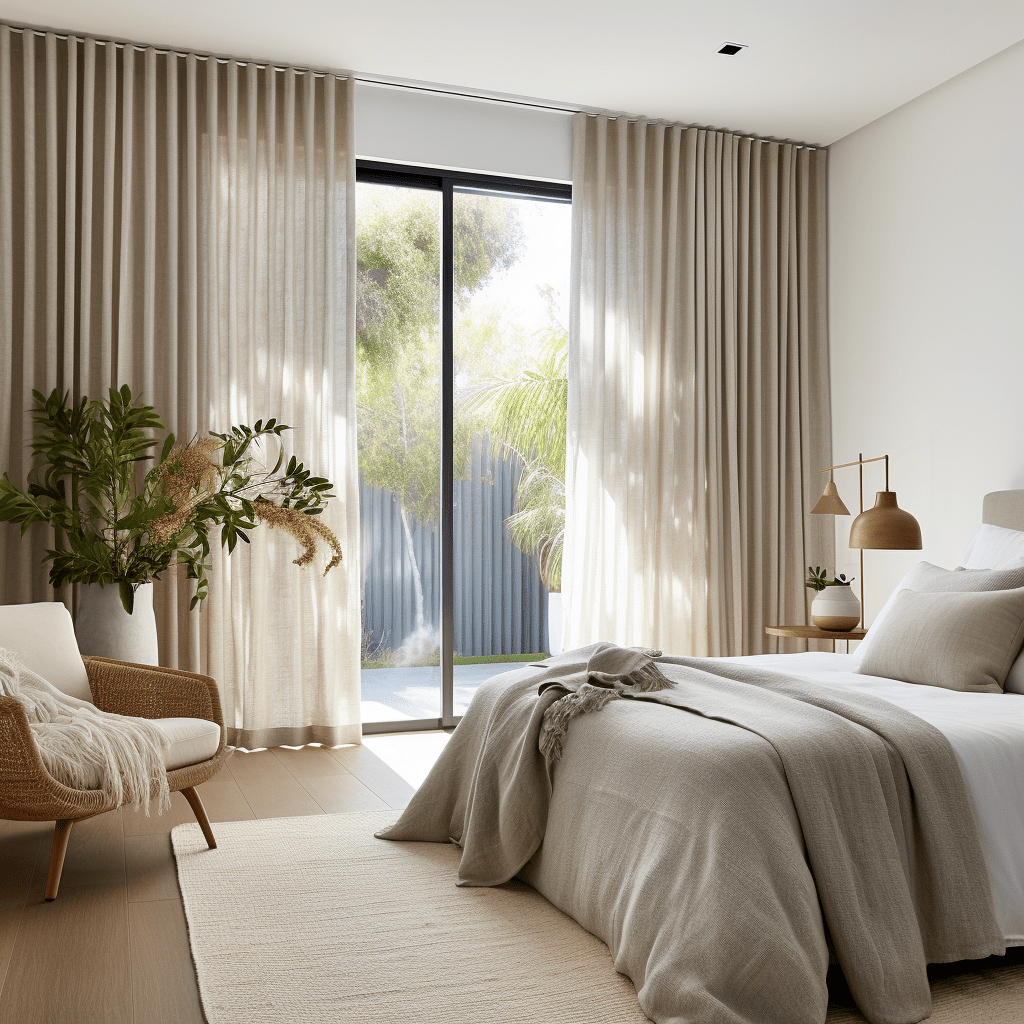 S-Fold Linen Curtains, color: Natural