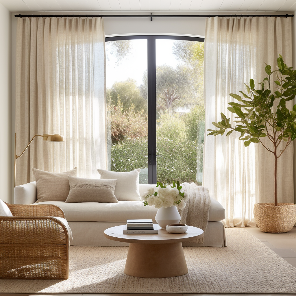 Unlined Curtains, Color: Natural
