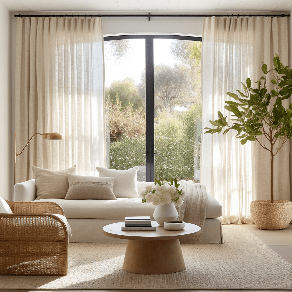 S-Fold Linen Curtains, color: Natural