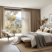 S-Fold Linen Curtains, color: Natural