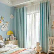 Sky Blue Linen Fabric Curtains Example