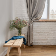 Linen Blackout Curtains with tie back, Color: Natural